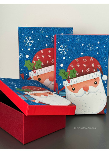 Коробки новогодние блестящие "Santa" j00232