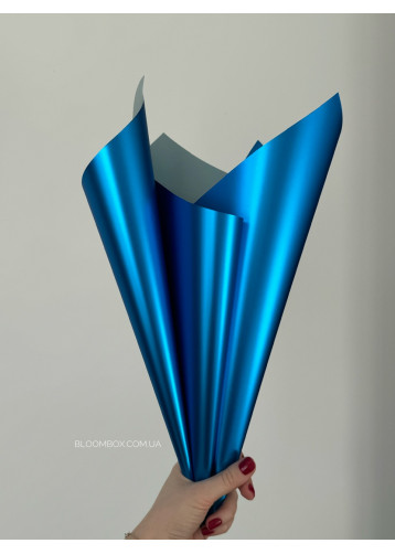 Калька двусторонняя «Metallic+» синяя с серой