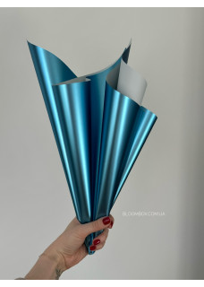Калька двустороння «Metallic+» голуба з сірою