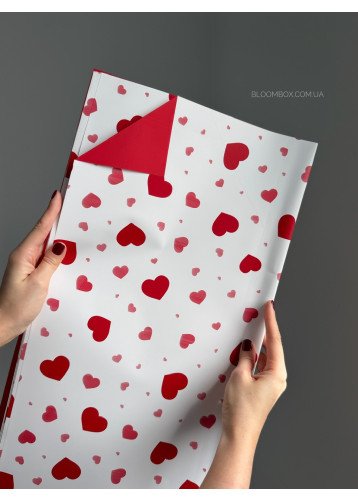 Пленка «Сердечко» j00480 бордовая №06