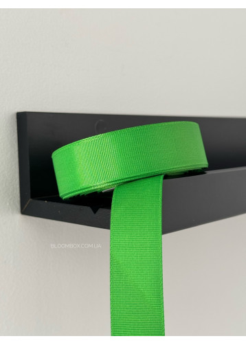 Стрічка репсова 2,5 см зелена 0579 Classical Green
