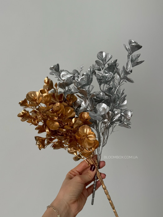 Гілка новорічна С30405 срібна