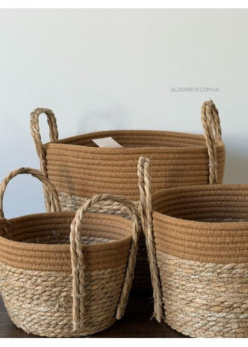 Набор плетенных кашпо j01227