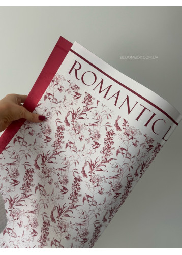 Пленка с перламутром «Romantic love» бордовая