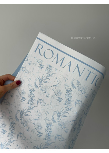 Пленка с перламутром «Romantic love» голубая