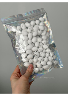 Яйця пасхальні білі з чорним 1.5х1.8см (100шт) L00714