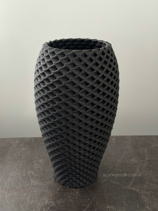 Ваза керамічна 3D чорна L00868 