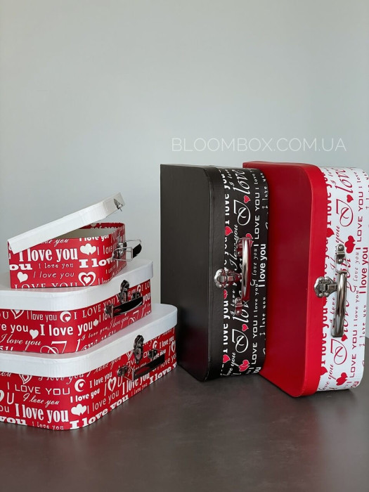 Сундуки плоские «Love» с белой крышкой J01037