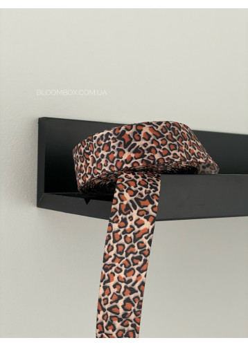 Стрічка репсова “animal print” 2.5см лео