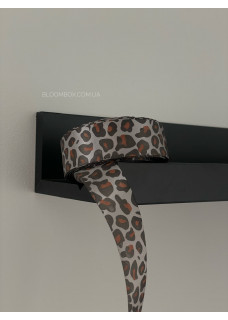 Стрічка атласна “animal print” 2.5см лео#3 сіра