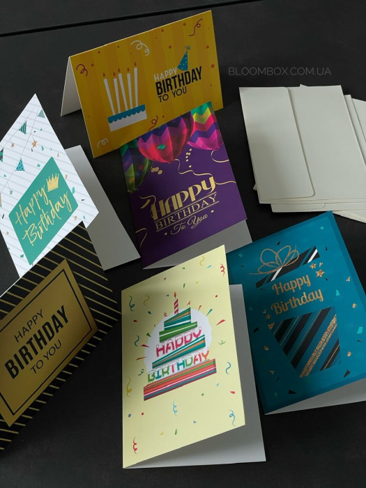 Открытки с конвертами «Happy Birthday» #1