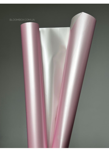 Пленка в рулонне “premium pearl” двусторонняя розовый+белый #8